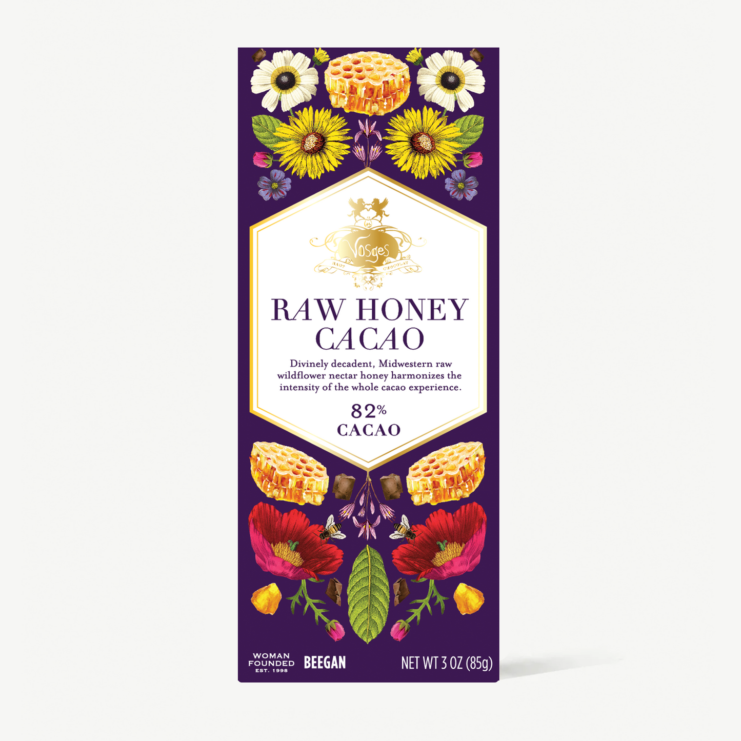 3 ounce Vosges Raw Honey Cacao bar