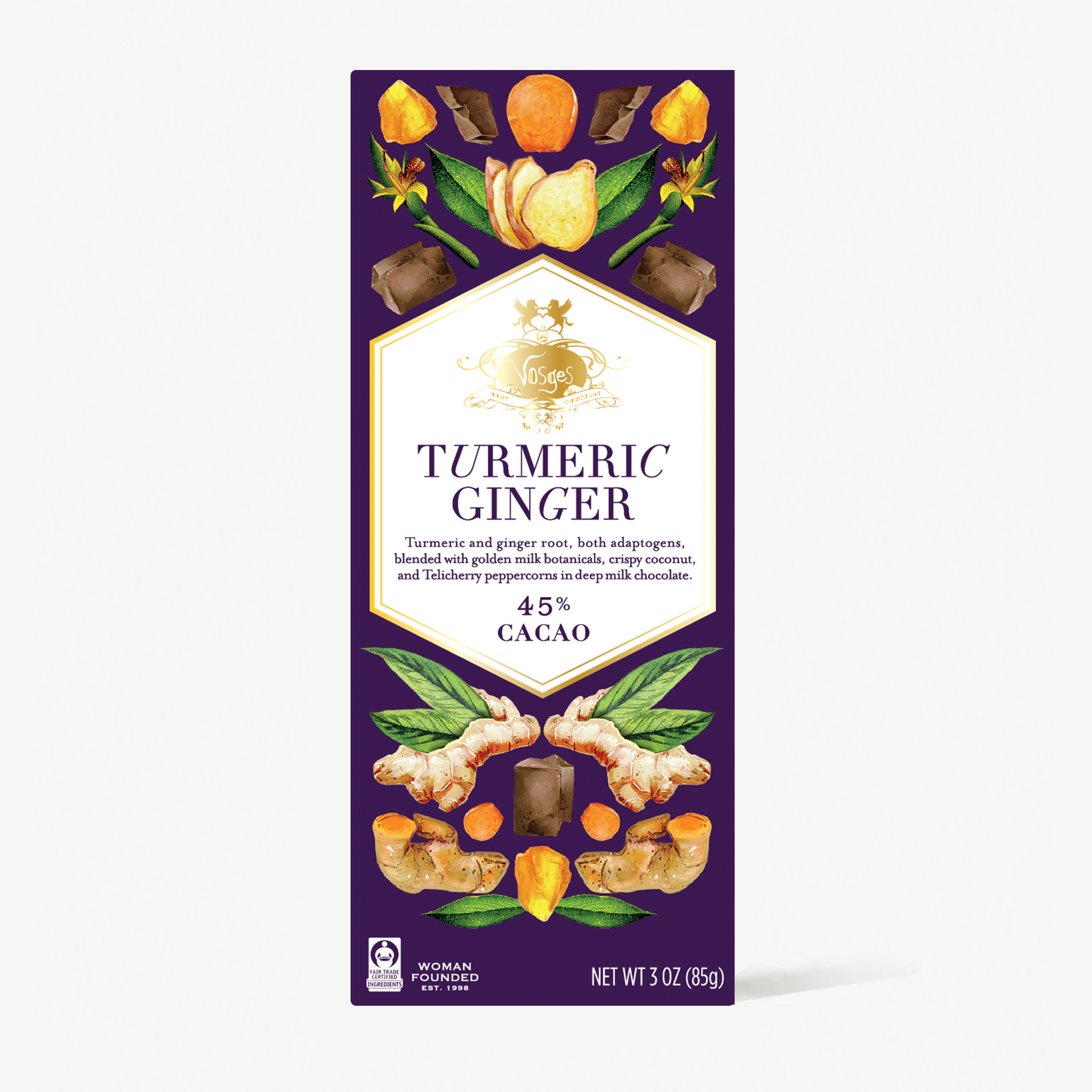 3 ounce Vosges Turmeric Ginger Chocolate bar