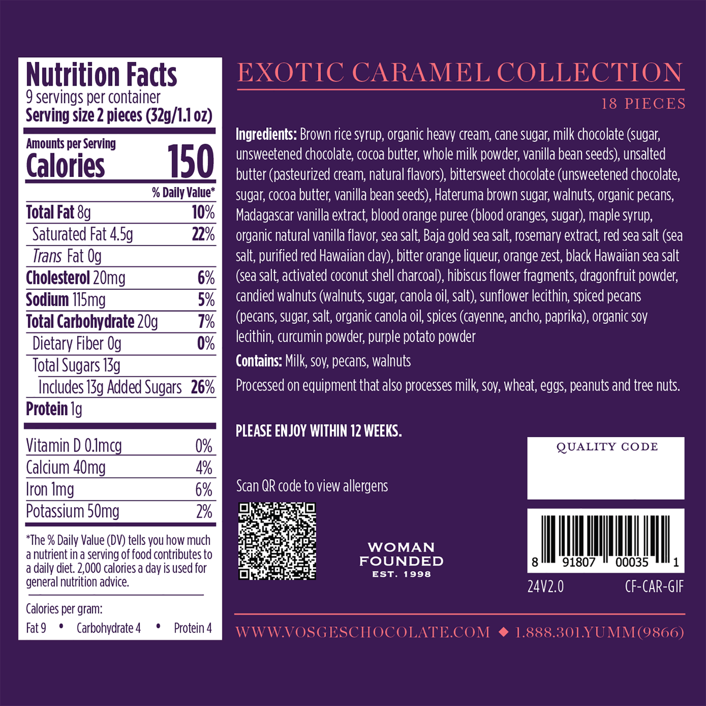 Exotic Caramel Collection, 18 pieces