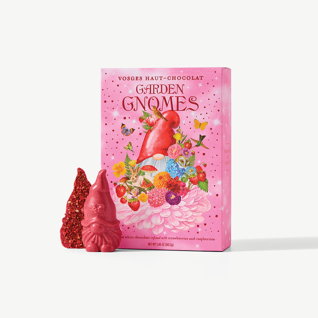 A box of Vosges Strawberry Garden Gnomes